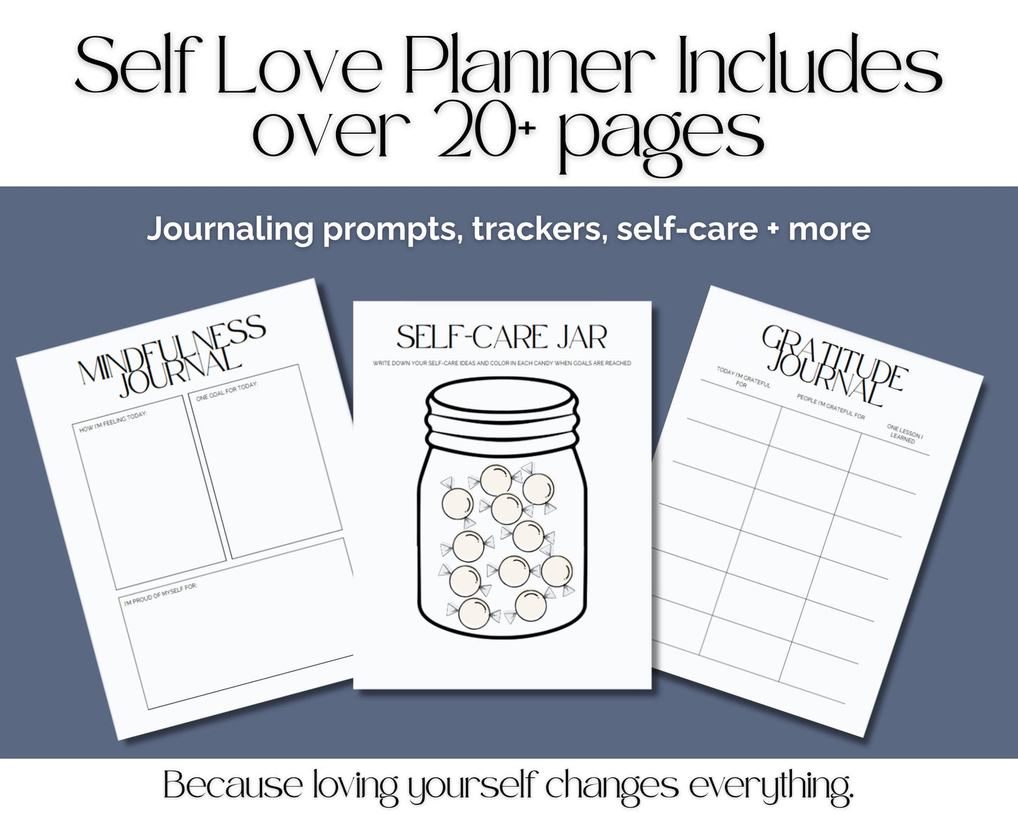 Self-Love Planner, Mental Health Journal, Self Care Tracker, Therapy Journal, Mood Tracker, Digital Journal, Goodnotes, Self Care planner